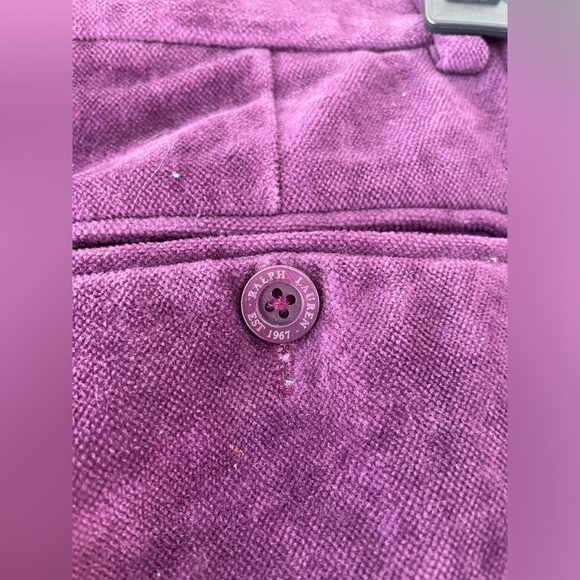 Ralph Lauren Black Label Purple Cotton Velvet Pants Size 4 - Picture 11 of 11